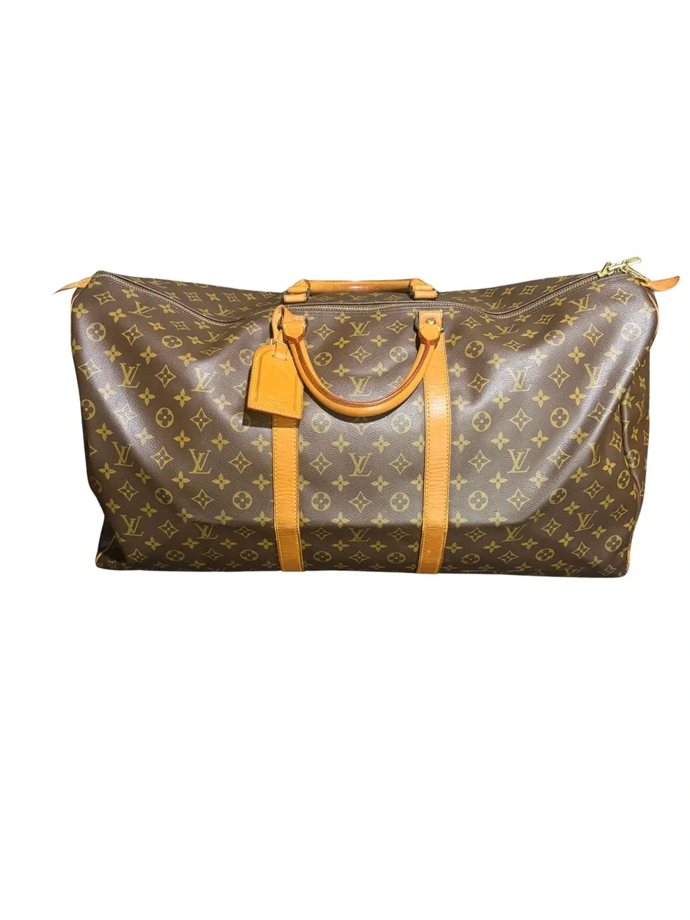 Louis Vuitton Keepall 60 Monogram Canvas Travel Duffel Lock Key Tag